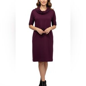 Lands' End Maroon Cowl Neck sports dress